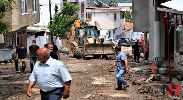 Sel sularının vurduğu mahalleden yeni görüntüler