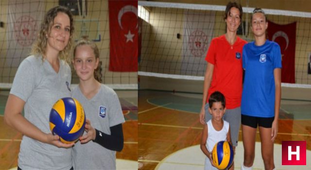 Anneleri gibi voleybolcu olmak istiyorlar