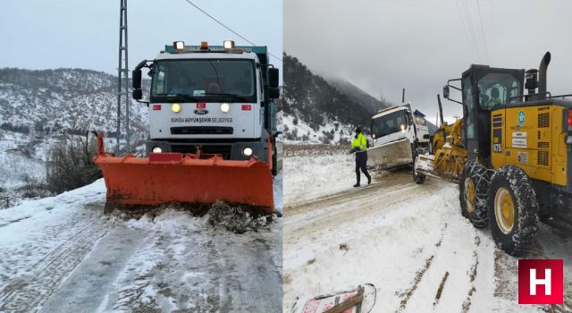 Ekiplerin karla mücadelesi devam ediyor