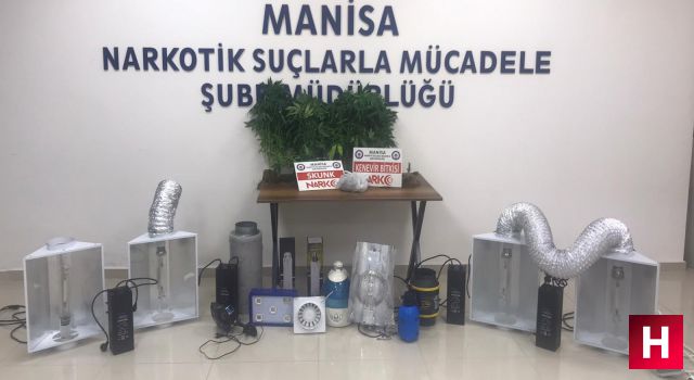 Manisa'da uyuşturucu imal edilen eve baskın