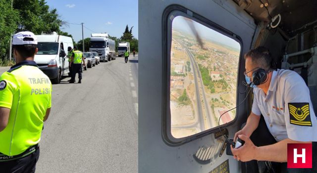 Jandarma havadan tespit etti polis cezayı kesti