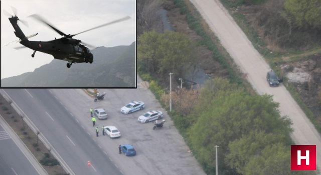 Helikopterle denetimde 10 araç trafikten men edildi