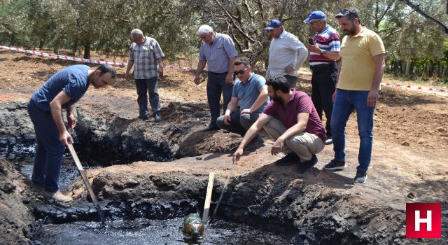 TPAO, Manisa'da çıkan petrole benzer sıvıdan numune aldı