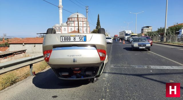 Kontrolden çıkan araç takla attı 4 yaralı