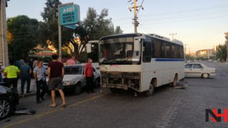 Tarım işçilerini taşıyan otobüs kaza yaptı 6 yaralı