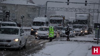 İlçede kar çilesi