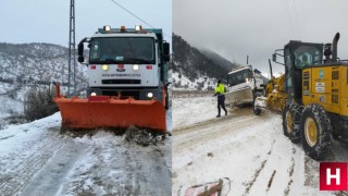 Ekiplerin karla mücadelesi devam ediyor