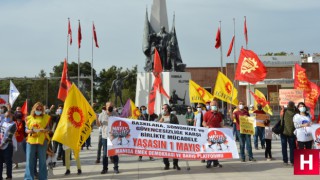 Manisa’da 1 Mayıs kutlamalarında hükümete çağrı, "Tam kapanma da fabrikalarda üretim durmalı"