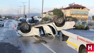 Takla atıp metrelerce sürüklenen kamyonetten sağ çıktılar